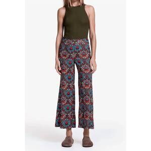 NEW SMYTHE cropped side zip pant in burgundy multi
